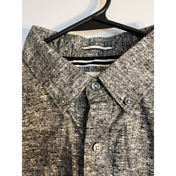 Denim & Flower Mens Long Sleeve Button Up Shirt Size M Casual Gray Button Collar - Picture 4 of 6